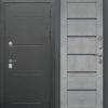 Входная дверь 11 см ISOTERMA Букле чёрный Царга Бетон серый